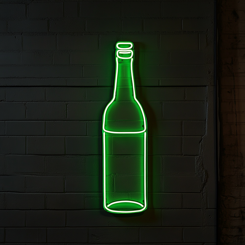 Bottle - Green Neon Sign, 18 Inches