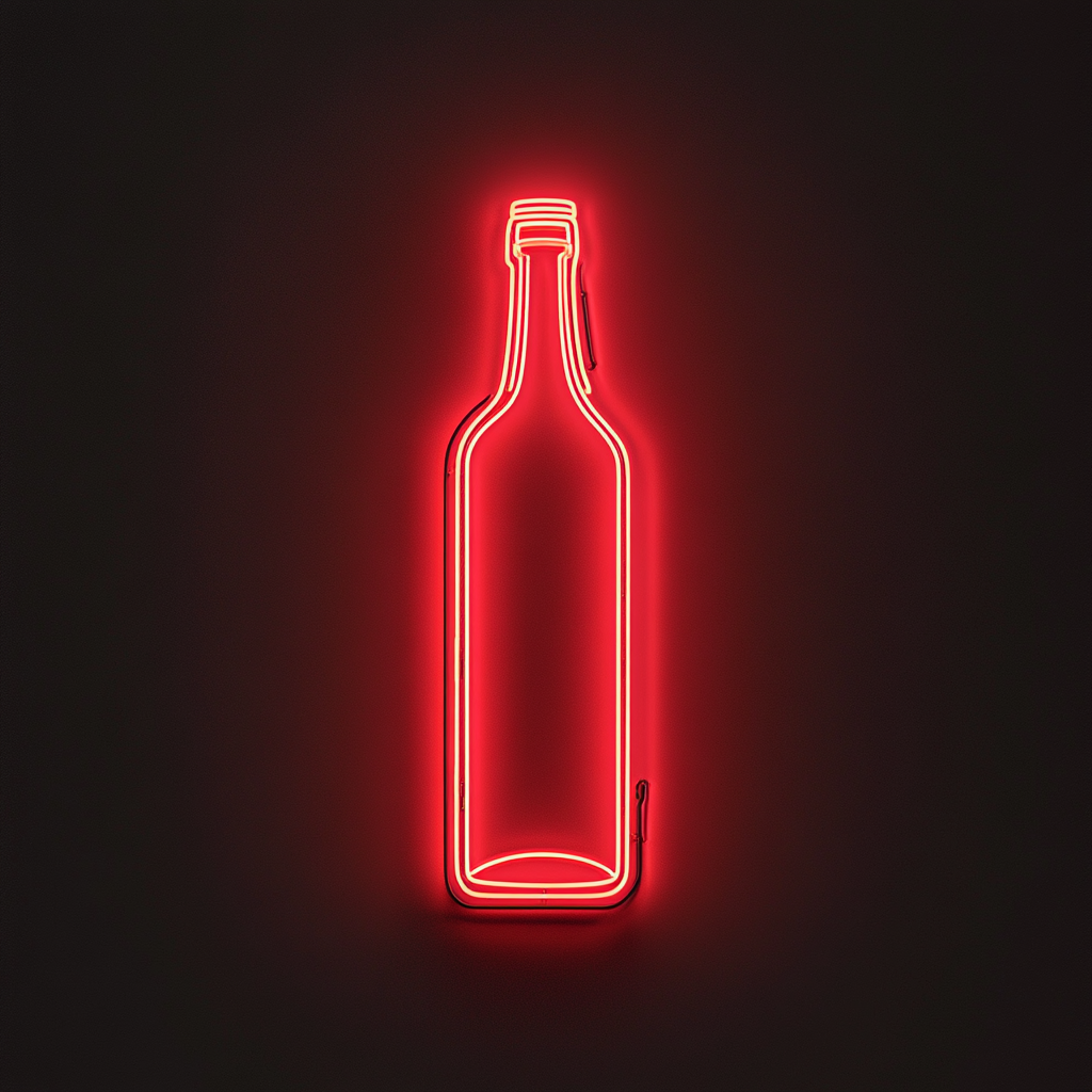 Bottle - Red Neon Sign, 18 Inches