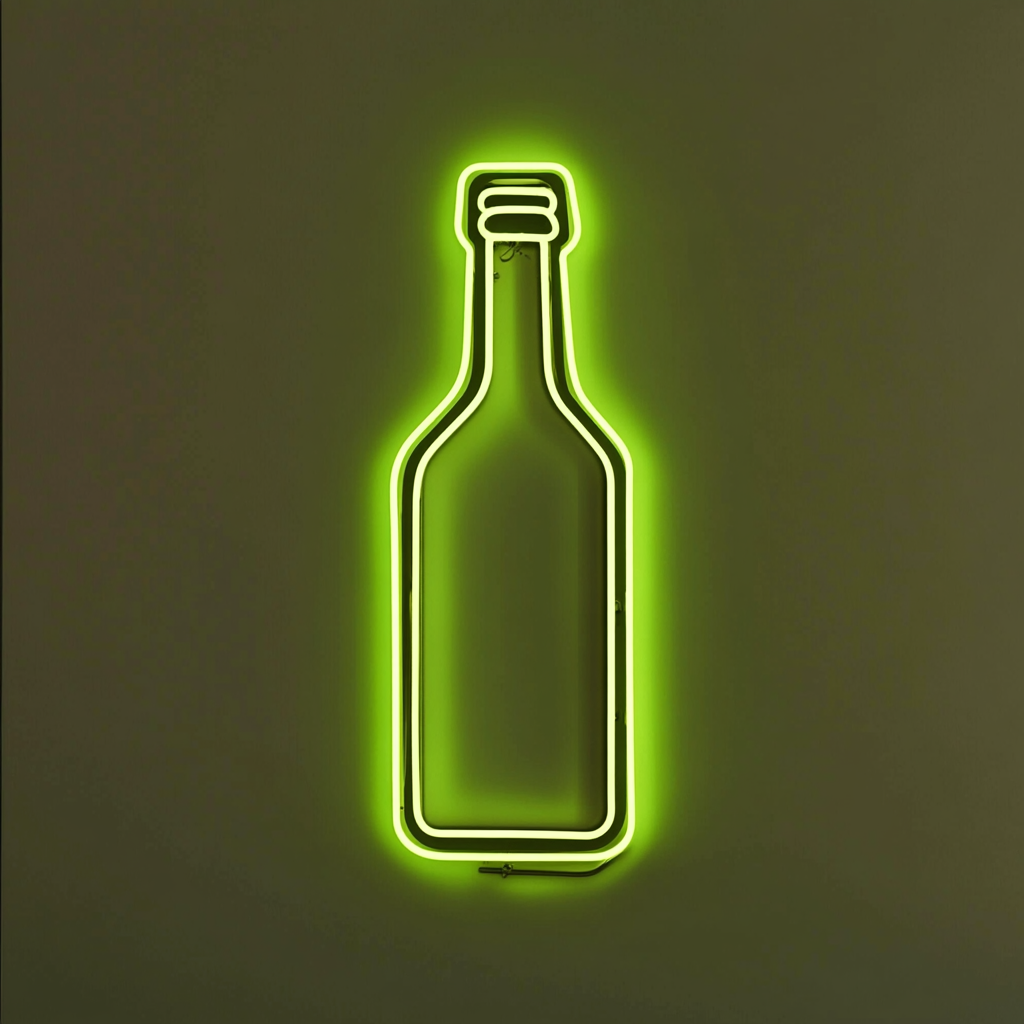 Bottle of Olive Oil - Green Neon Sign, 24 Inches