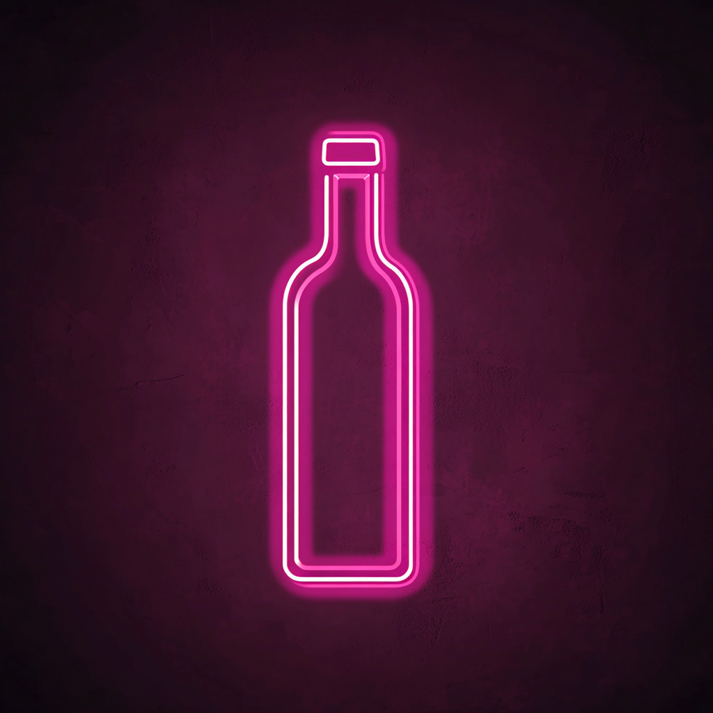 Bottle of Olive Oil - Pink Neon Sign, 18 Inches