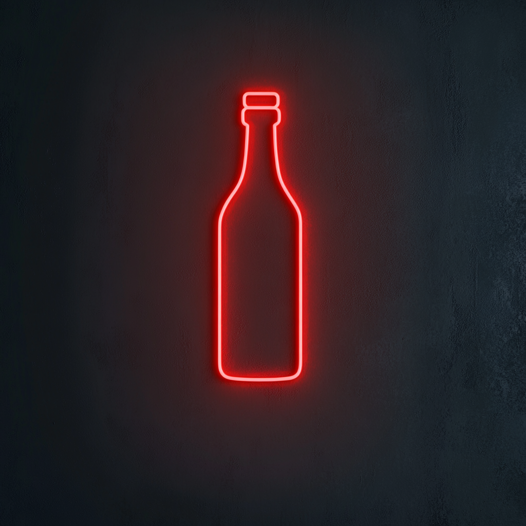Bottle of Olive Oil - Red Neon Sign, 18 Inches