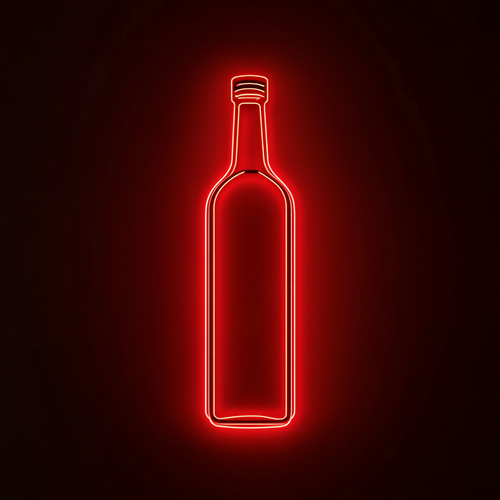 Bottle of Olive Oil - Red Neon Sign, 18 Inches