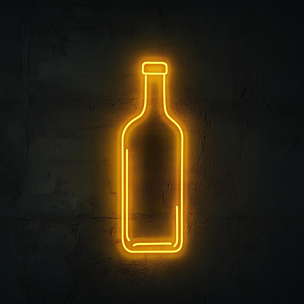 Bottle of Olive Oil - Yellow Neon Sign, 18 Inches
