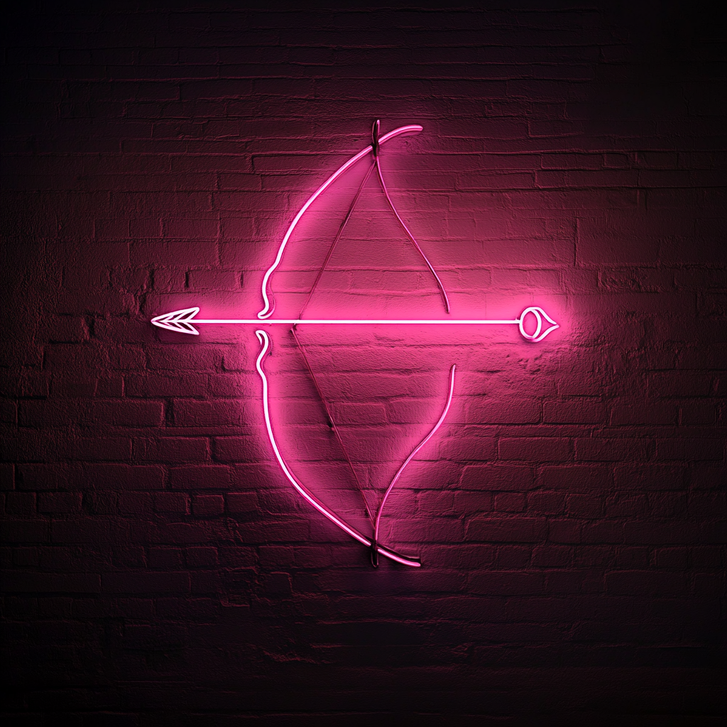 Bow and Arrow - Pink Neon Sign, 18 Inches