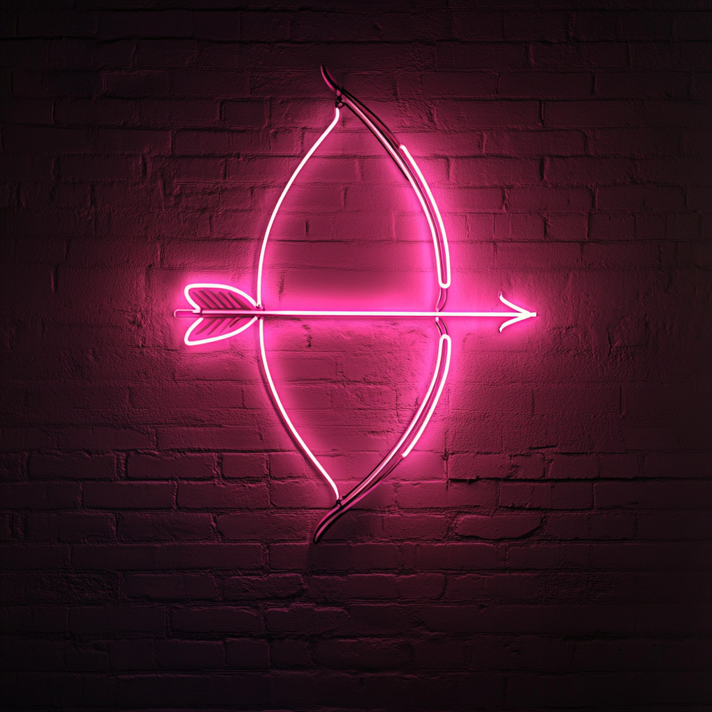 Bow and Arrow - Pink Neon Sign, 18 Inches