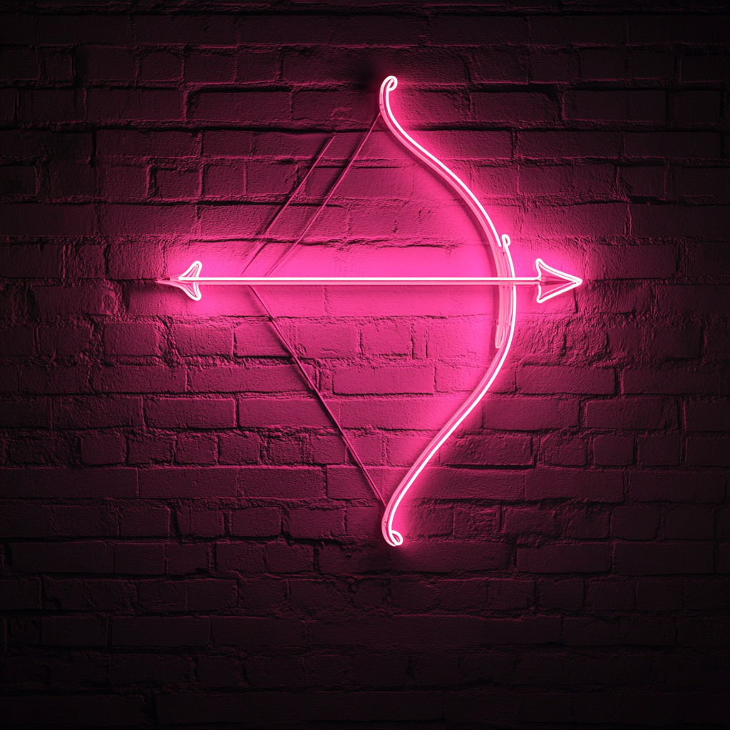 Bow and Arrow - Pink Neon Sign, 18 Inches