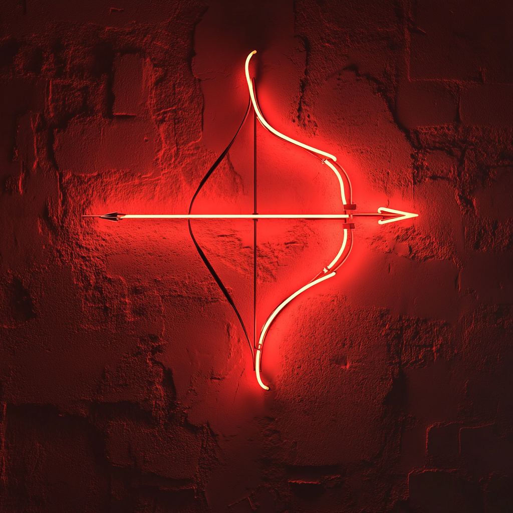 Bow and Arrow - Red Neon Sign, 18 Inches