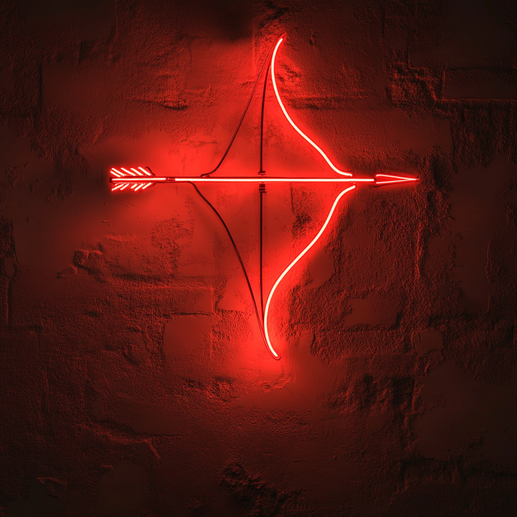 Bow and Arrow - Red Neon Sign, 18 Inches