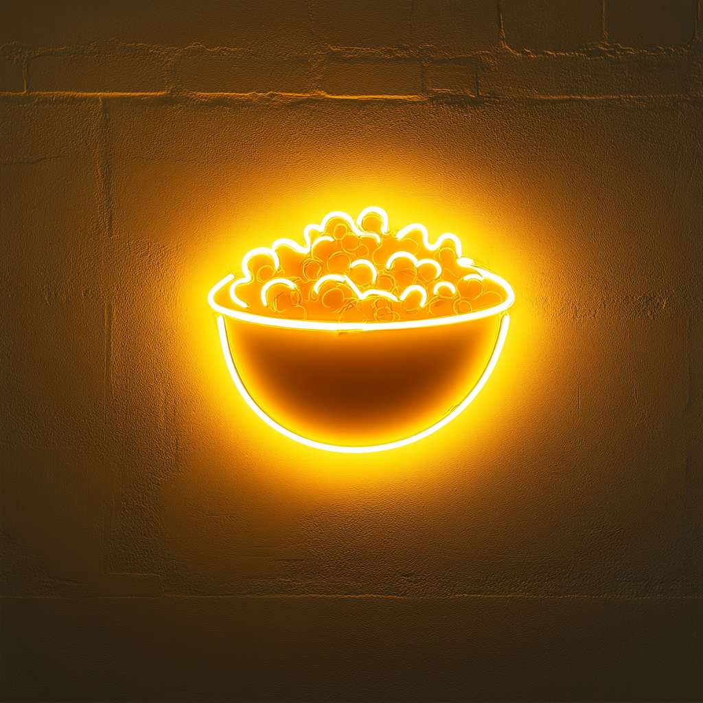 Bowl of Mixed Nuts - Yellow Neon Sign, 18 Inches