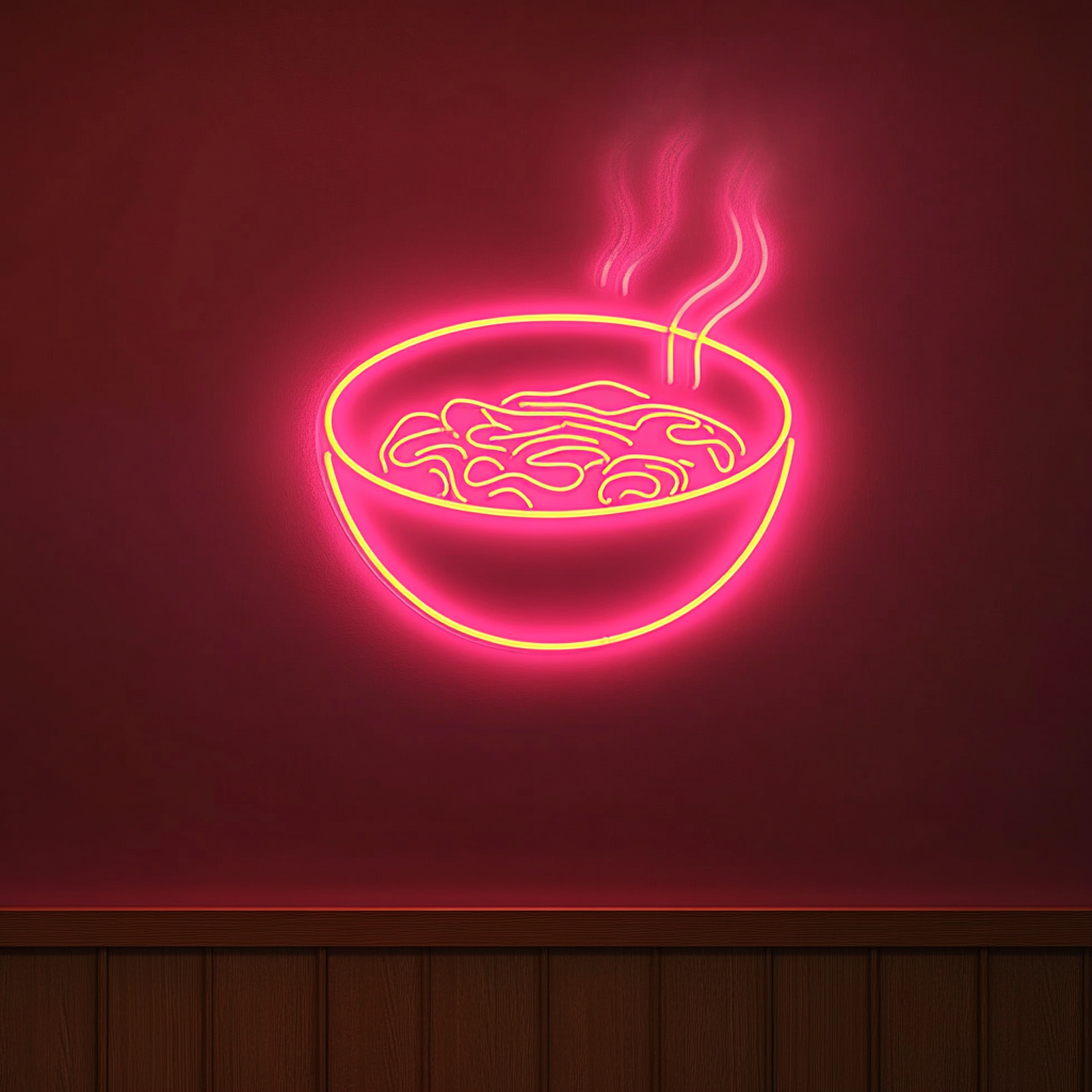 Bowl of Pho - Pink Neon Sign, 24 Inches