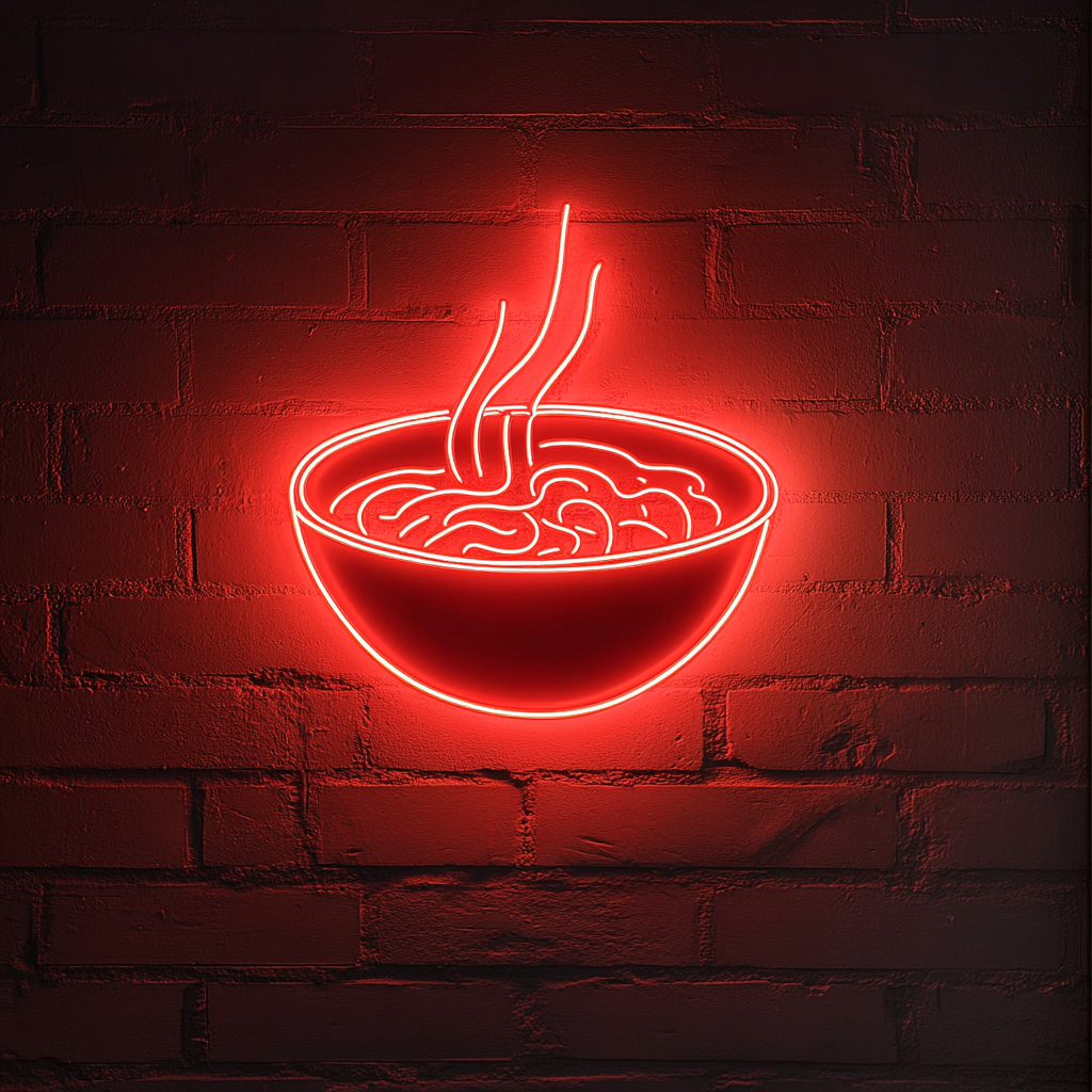 Bowl of Pho - Red Neon Sign, 24 Inches