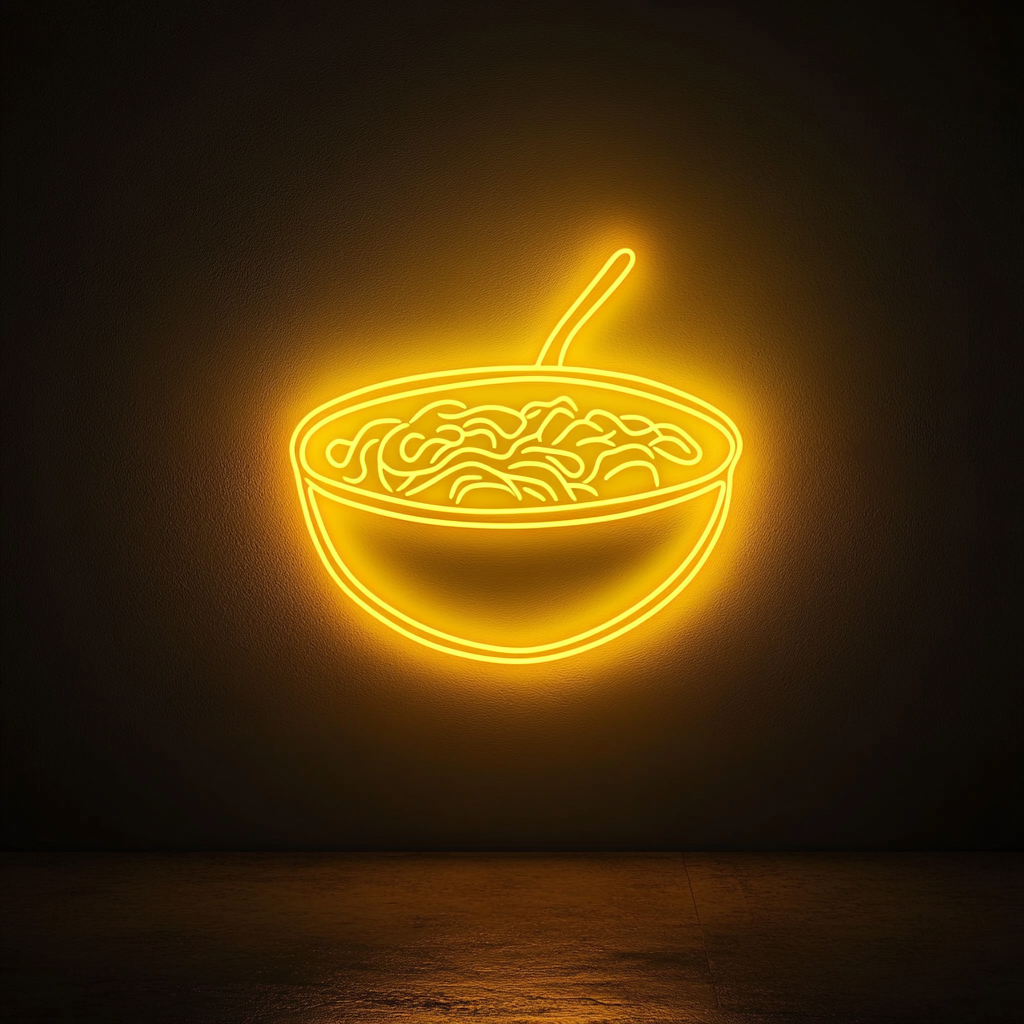 Bowl of Pho - Yellow Neon Sign, 18 Inches