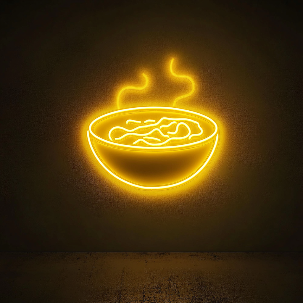 Bowl of Pho - Yellow Neon Sign, 24 Inches