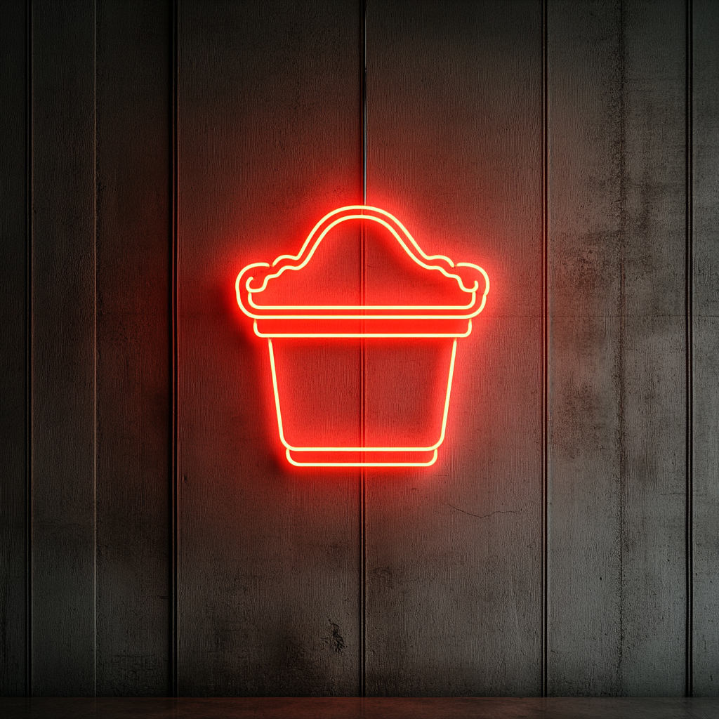 Box of Takeout Noodles - Red Neon Sign, 24 Inches