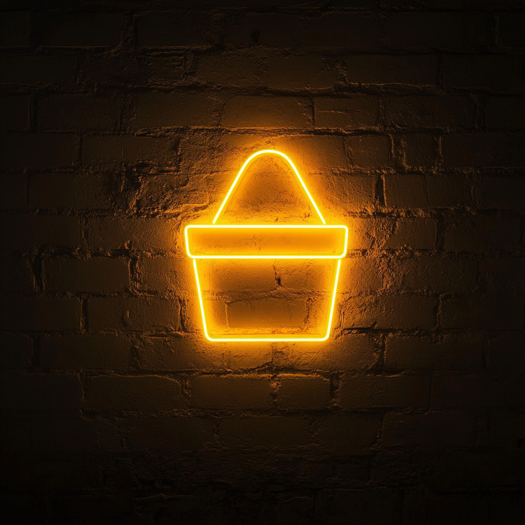 Box of Takeout Noodles - Yellow Neon Sign, 18 Inches