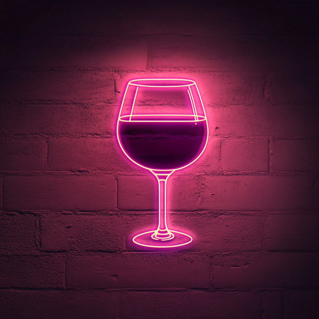Brandy Glass - Pink Neon Sign, 18 Inches