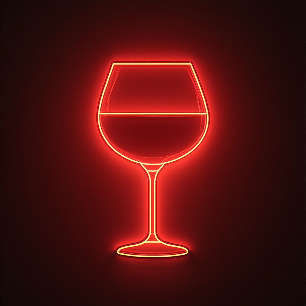 Brandy Glass - Red Neon Sign, 18 Inches