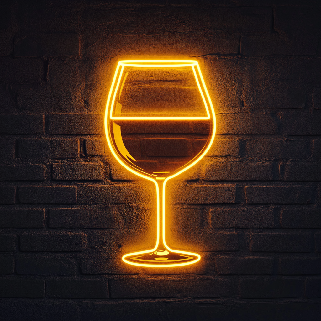 Brandy Glass - Yellow Neon Sign, 18 Inches