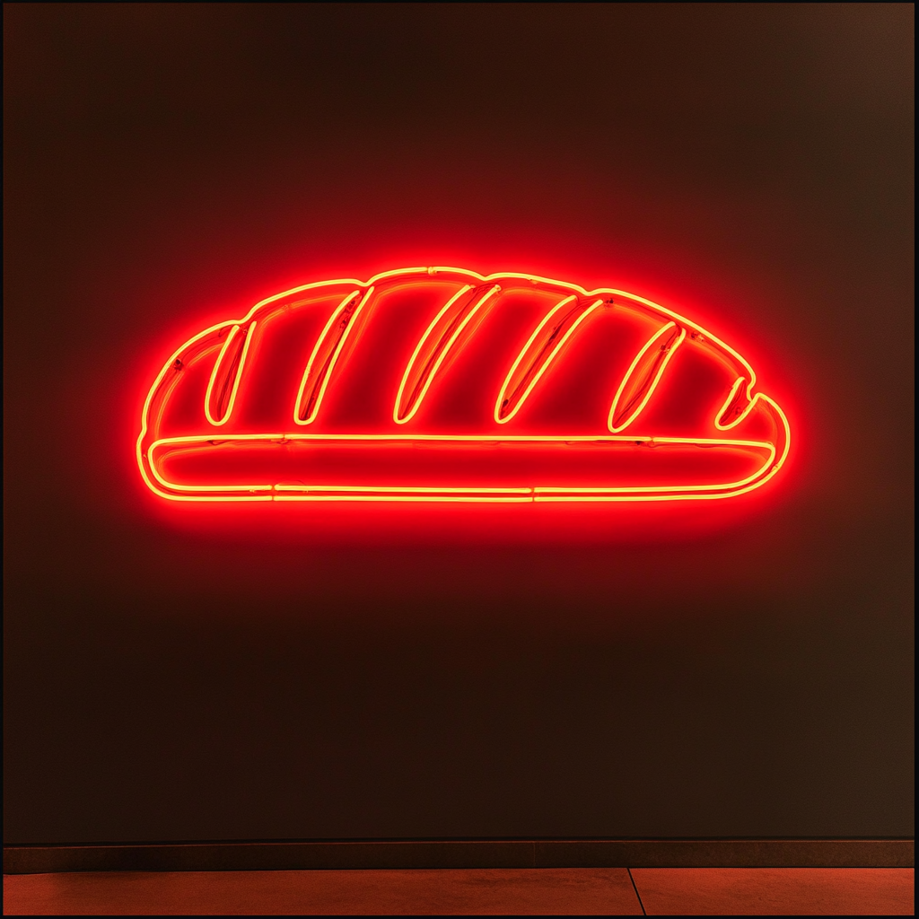 Bread Loaf - Red Neon Sign, 18 Inches