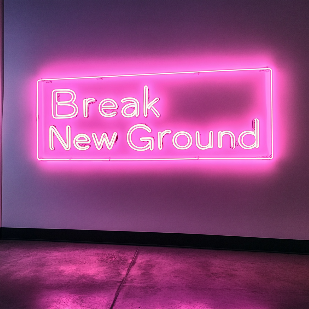 "Break New Ground" - Pink Neon Sign, 24 Inches