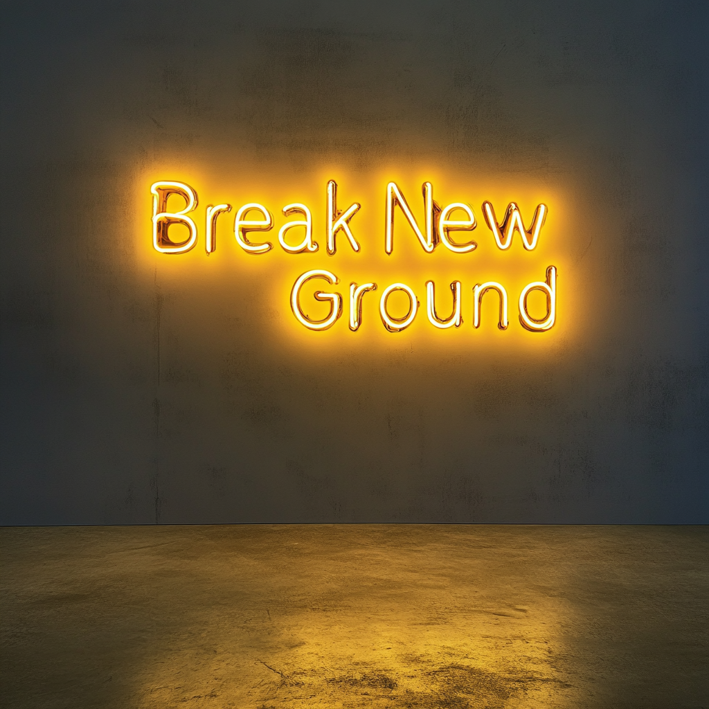 "Break New Ground" - Yellow Neon Sign, 24 Inches