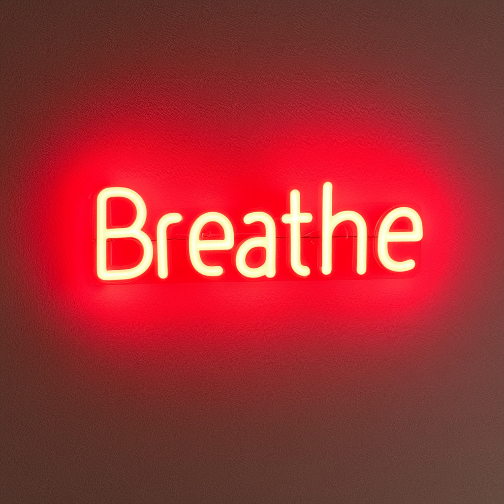 Breathe - Red Neon Sign, 24 Inches