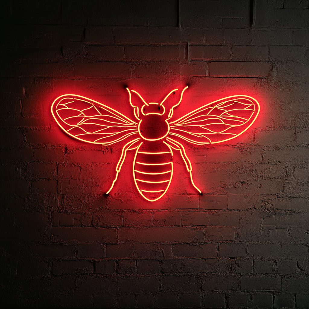 Bumblebee - Red Neon Sign, 18 Inches