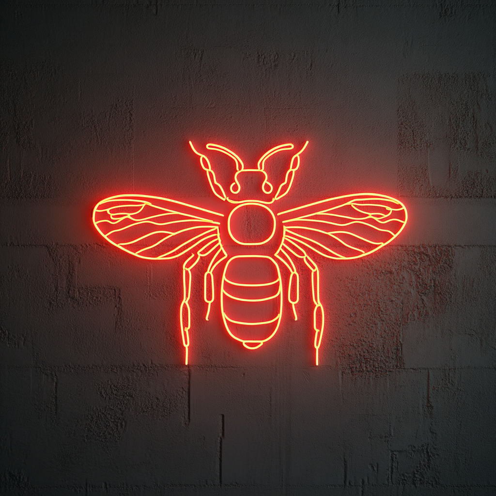 Bumblebee - Red Neon Sign, 18 Inches