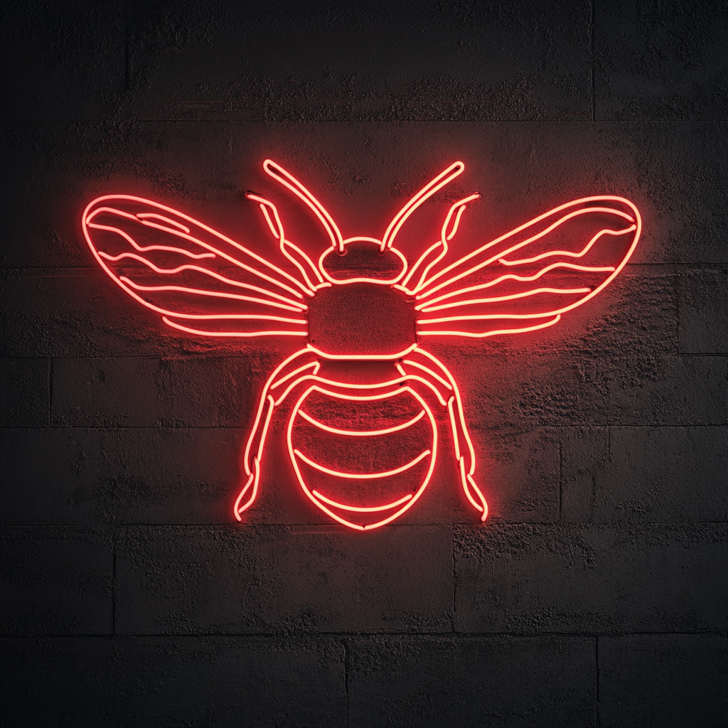 Bumblebee - Red Neon Sign, 18 Inches