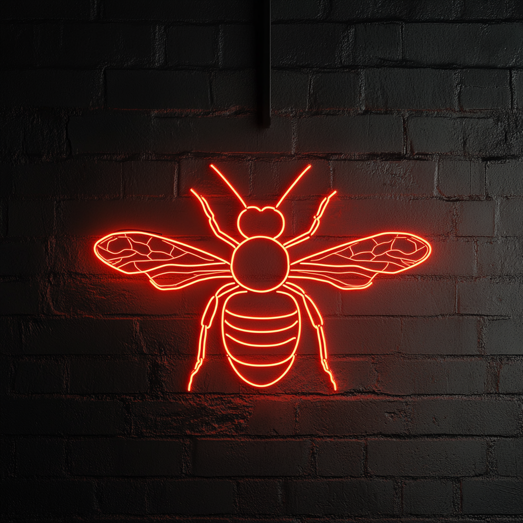 Bumblebee - Red Neon Sign, 18 Inches