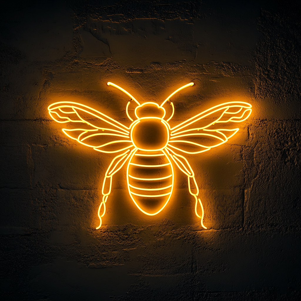 Bumblebee - Yellow Neon Sign, 18 Inches