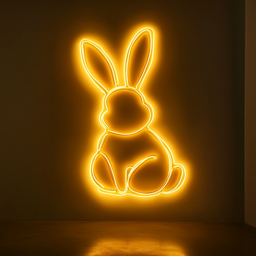 Bunny - Yellow Neon Sign, 18 Inches