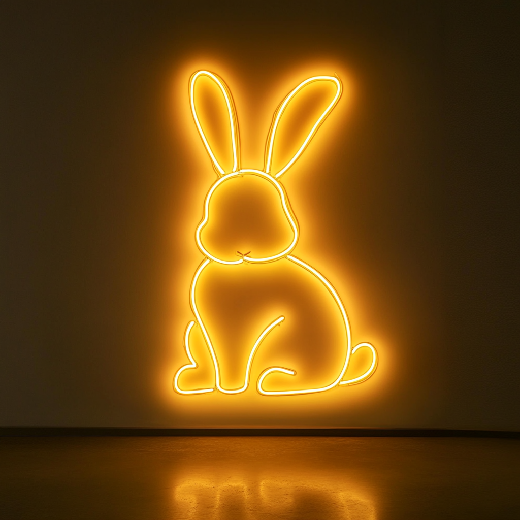Bunny - Yellow Neon Sign, 18 Inches