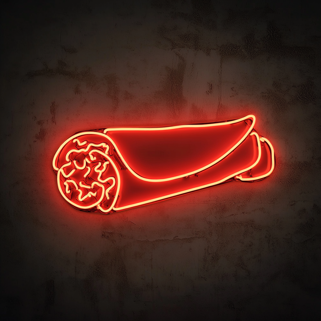 Burrito - Red Neon Sign, 18 Inches