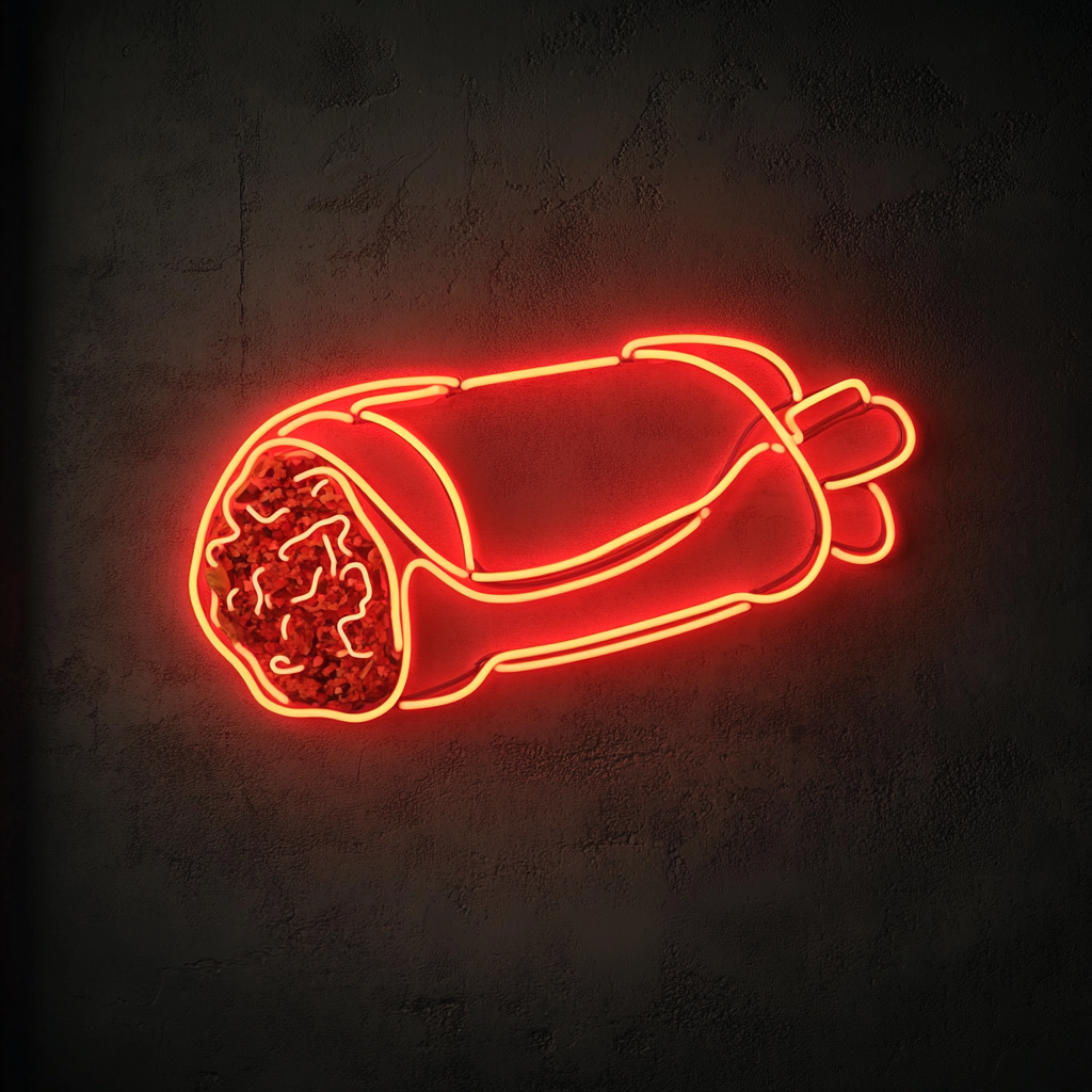 Burrito - Red Neon Sign, 18 Inches