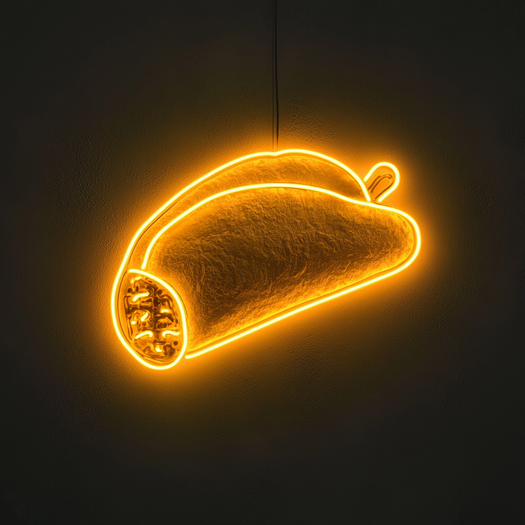 Burrito - Yellow Neon Sign, 18 Inches