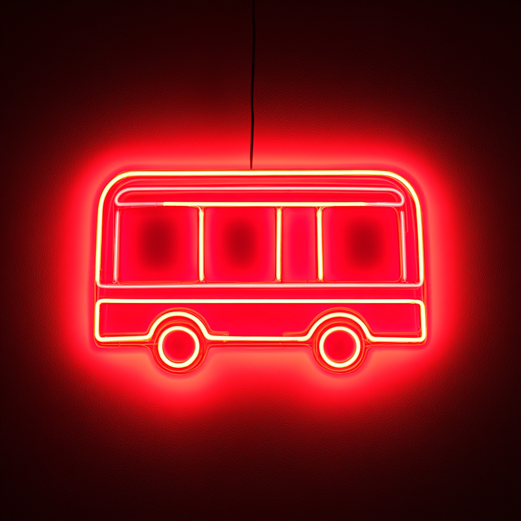 Bus - Red Neon Sign, 18 Inches