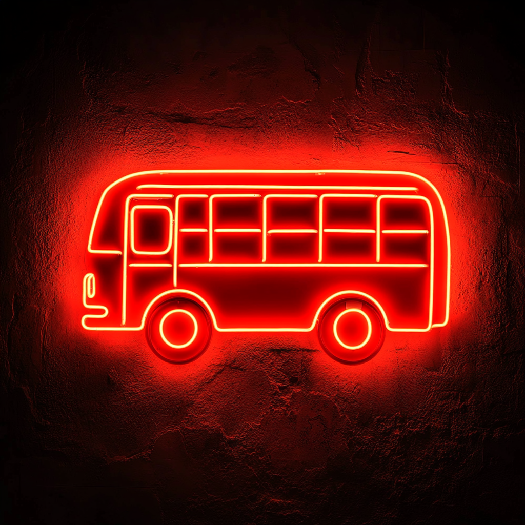 Bus - Red Neon Sign, 18 Inches