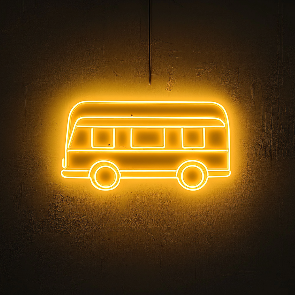 Bus - Yellow Neon Sign, 18 Inches