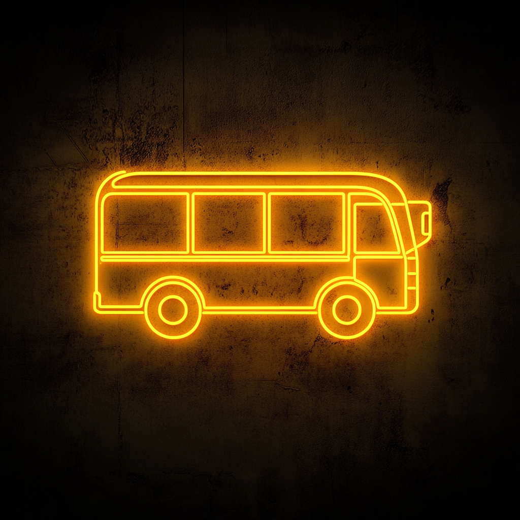 Bus - Yellow Neon Sign, 24 Inches