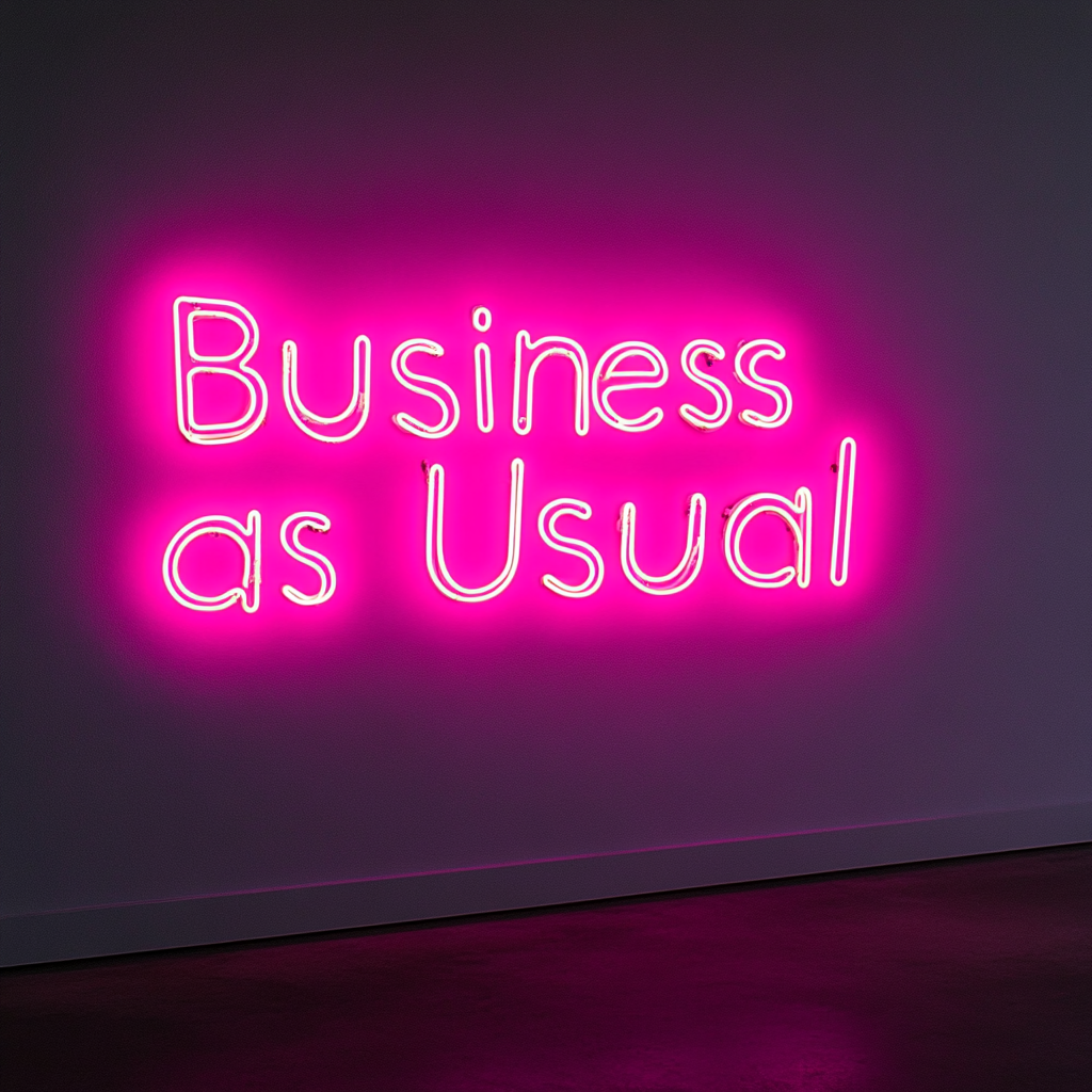 "Business as Usual" - Pink Neon Sign, 24 Inches