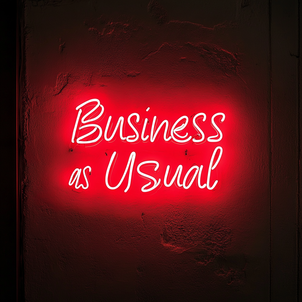 "Business as Usual" - Red Neon Sign, 24 Inches
