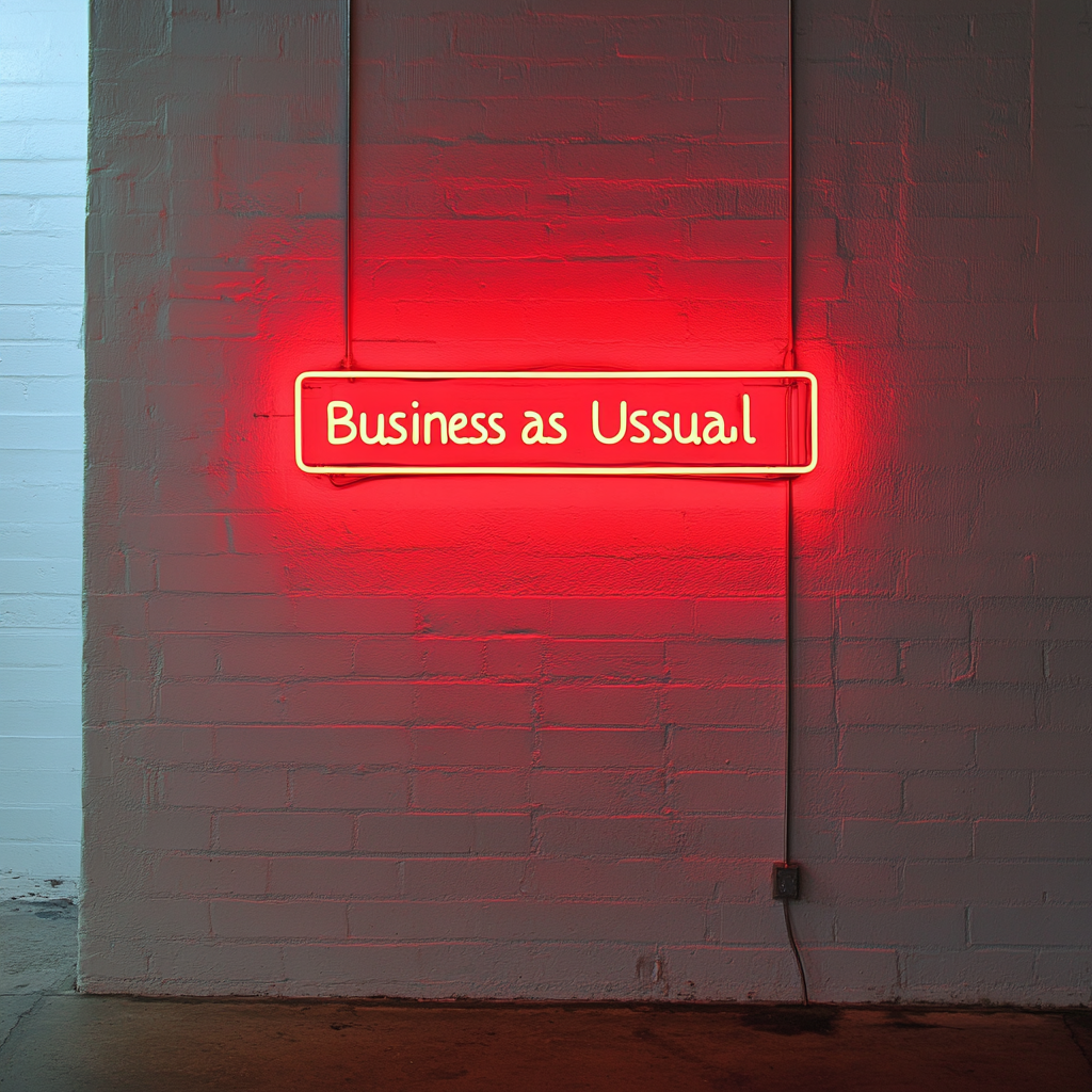 "Business as Usual" - Red Neon Sign, 24 Inches