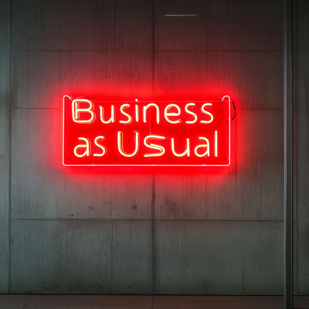 "Business as Usual" - Red Neon Sign, 24 Inches