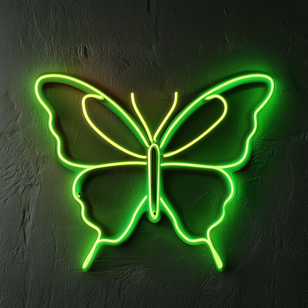 Butterfly - Green Neon Sign, 24 Inches
