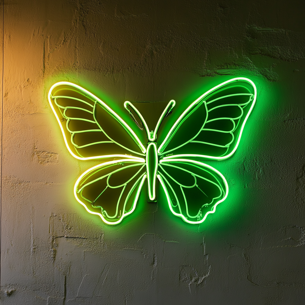 Butterfly - Green Neon Sign, 18 Inches