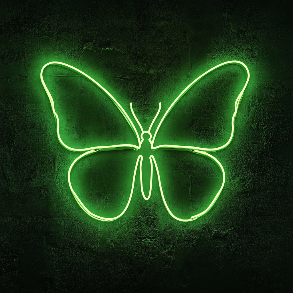 Butterfly - Green Neon Sign, 18 Inches