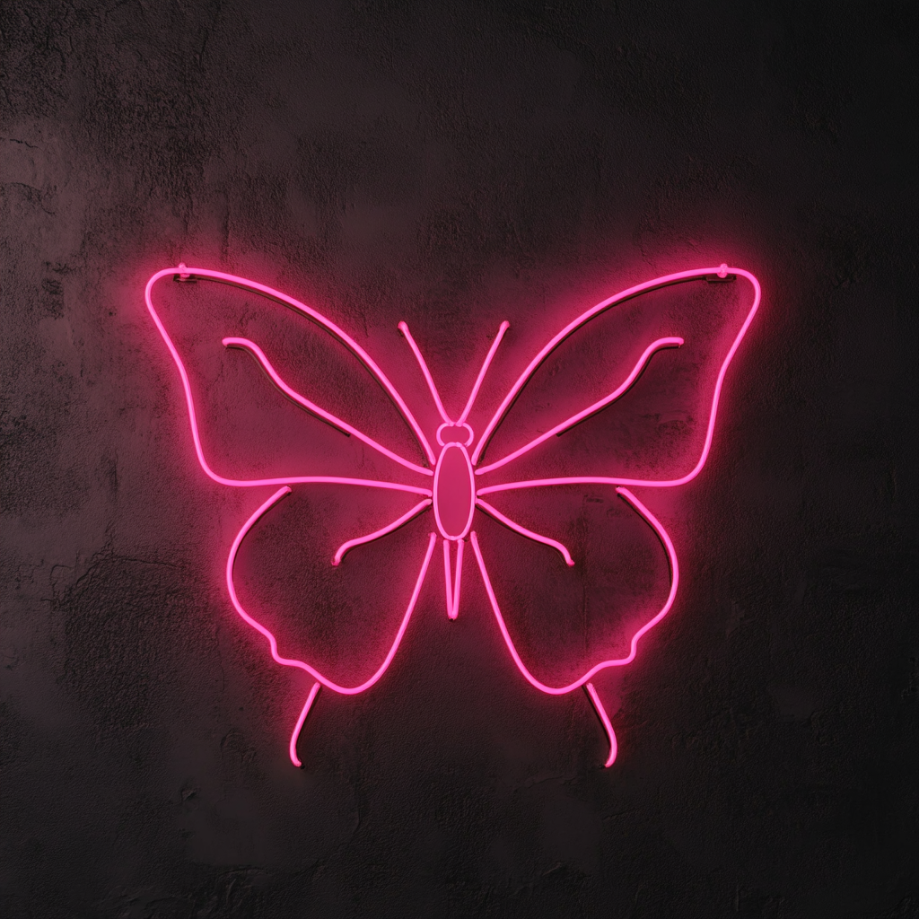 Butterfly - Pink Neon Sign, 24 Inches