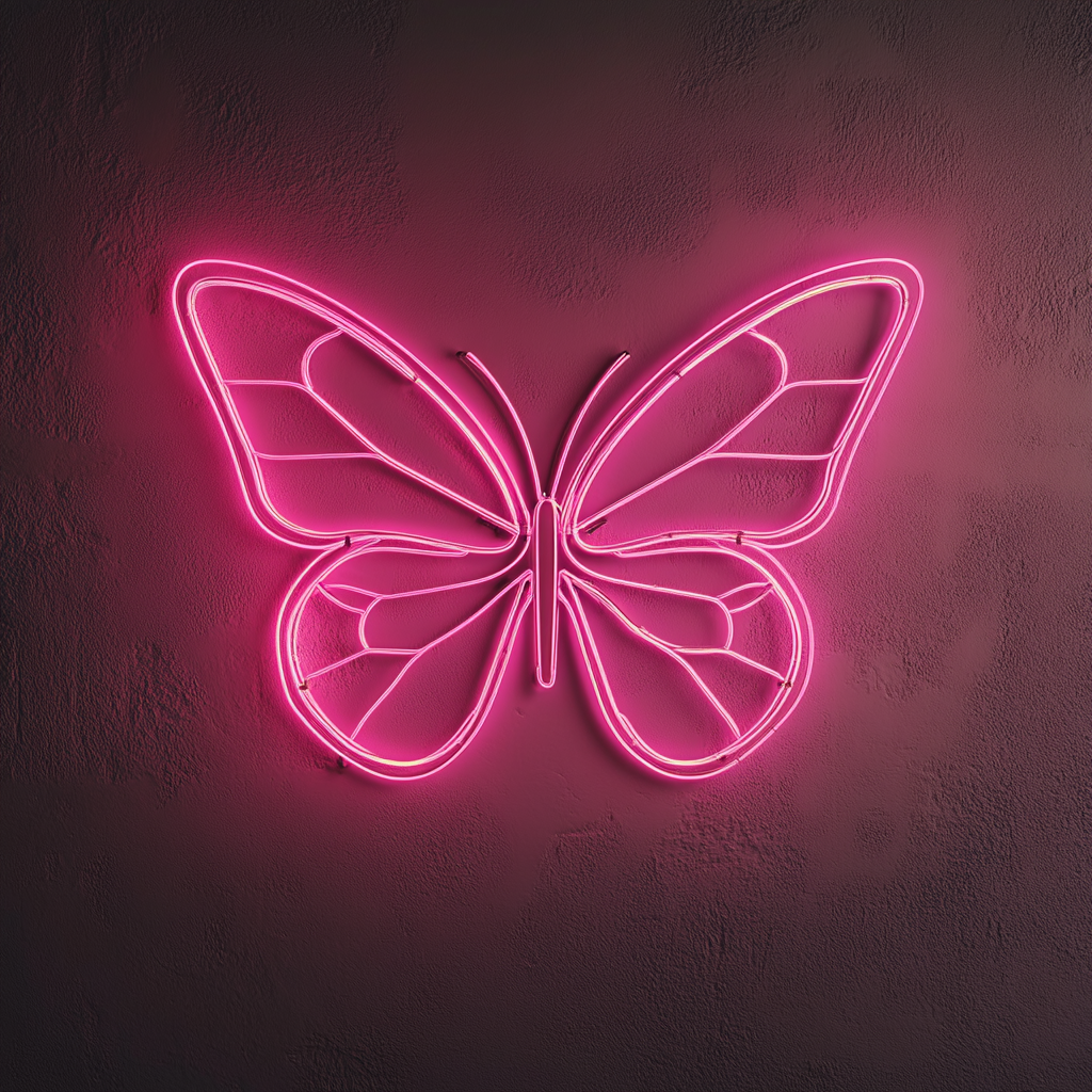 Butterfly - Pink Neon Sign, 24 Inches
