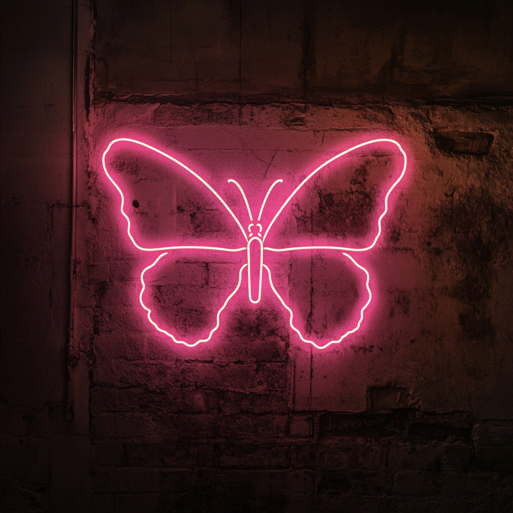 Butterfly - Pink Neon Sign, 24 Inches